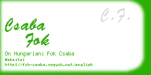 csaba fok business card